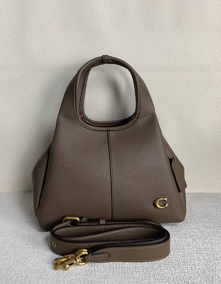 Coach Lana Shoulder Bag 23 CM545 Brown Stone Leather Handbag