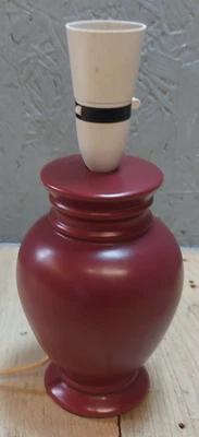 Vintage Table Lamp Burgundy Ashton Dean Ceramic Table Bedside Lamp Light - Image 1 of 4