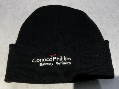 Sombrero de invierno tejido negro Conoco Phillips Bayway Refinery Foto 1 de 3