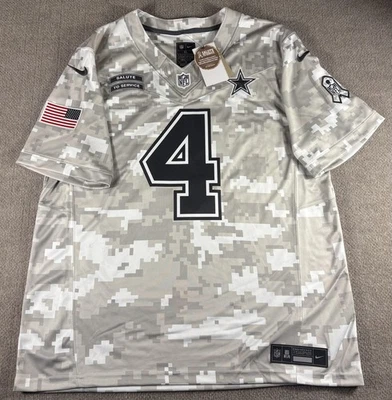 Camiseta de los Dallas Cowboys para hombre XL saludo al servicio camuflaje NFL fútbol Nike Prescott Foto 1 de 4