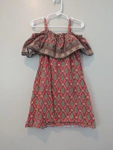 Zara Girls Ruffle Top Tribal Design Summer Beachy Dress Size 7 100% Cotton - Picture 1 of 7