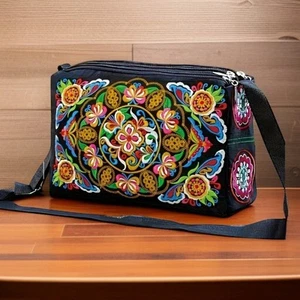 Bestickte Umhängetasche, Canvas Schultertasche, Reise - Bild 1 von 5