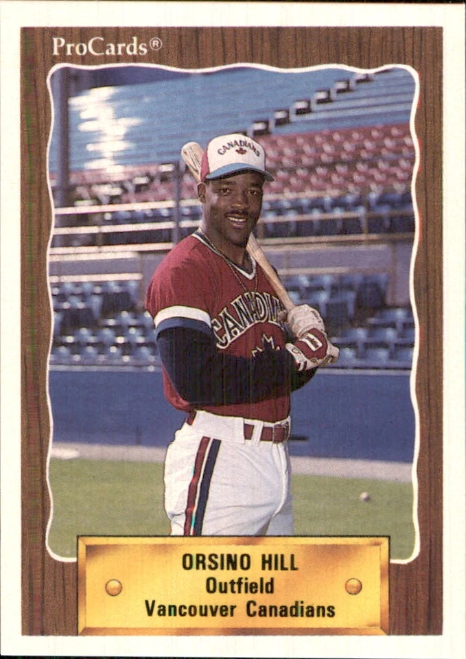Orsino Hill 1990 ProCards #499 RC Vancouver Canadians *AutographDen* - Image 1 of 2