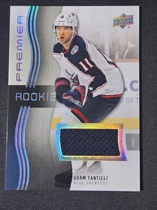23-24 UD Premier Adam Fantilli Rookie Juego Usado Jersey 🚨🚨🚨 Chaquetas Azules - Imagen 1 de 2