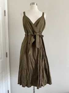 VESTIDO ENVOLVENTE EILEEN FISHER ARRUGADO CORDÓN CREMALLERA LATERAL FORRADO TALLA 12 - Imagen 1 de 13