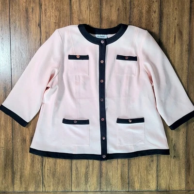 Chaqueta Blazer De Colección Linea by Louis Dell'Olio Rosa Suave Para Mujer Talla 22 Estilo Chanel Foto 1 de 4