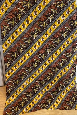 Vtg Indonesian Cotton Batik Flying Fish, Diagonal Stripe, 60x42" - Image 1 of 4