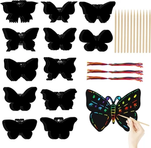 36 Stück Kratzbilder Schmetterling Kratzpapier Set Basteln Kratzbilder Scratch P - Bild 1 von 12