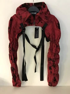 Dolls Kill Modulation Acid Wash Puffer Shrug, Red, Size XS - Picture 1 of 1