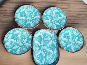 4 NAUTICA Tropical Luau MELAMIN Ananas Palme Speiseteller & passende Platte - Bild 1 von 2