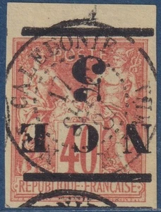 NOUVELLE-CALEDONIE:  n°6a oblitéré BdF, surcharge renversée  (cote 42,50€) - Picture 1 of 2