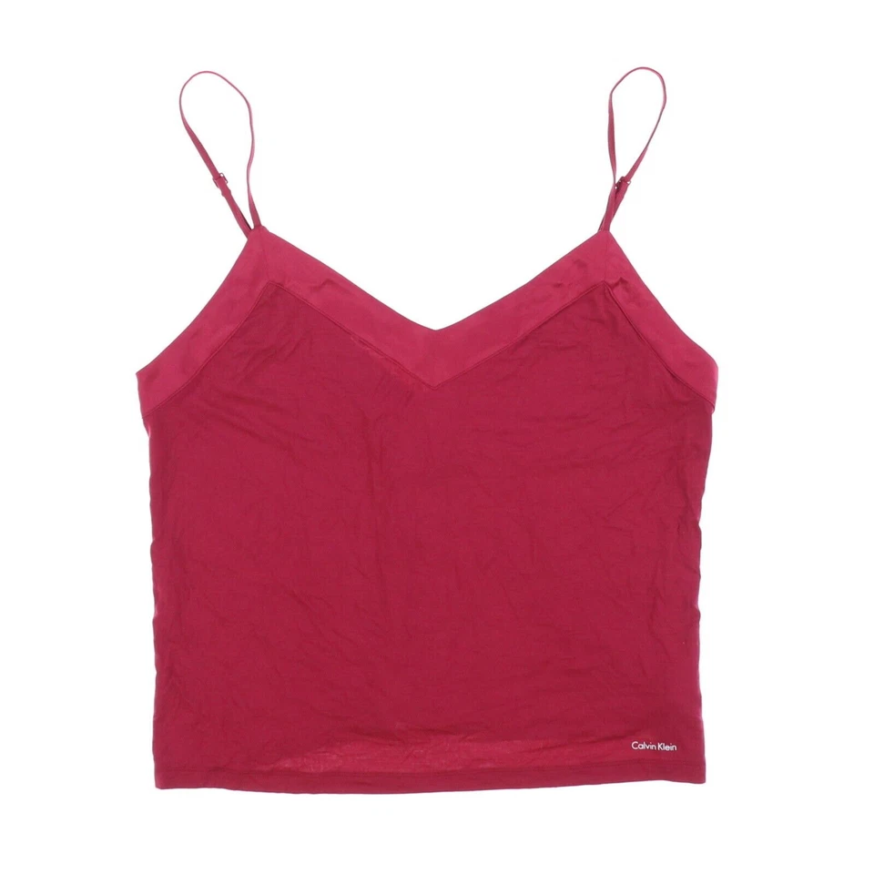 Calvin Klein Women's Tank Top Sheer Spaghetti Strap Camisole Adjustable T-Shirt - Image 1 of 1