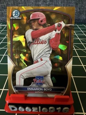 2023 Bowman Chrome Baseball Emaarion Boyd Gold /50 Phillies - Image 1 of 4