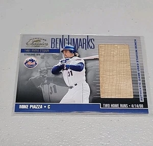 Tarjeta de asiento de estadio usada Mike Piazza 2001 Donruss Classics Benchmarks BM-23 - Imagen 1 de 2