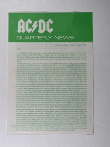 AC/DC Fan Club Letter Brian Johnson Original Quarterly News May-August 1981 - Picture 1 of 12