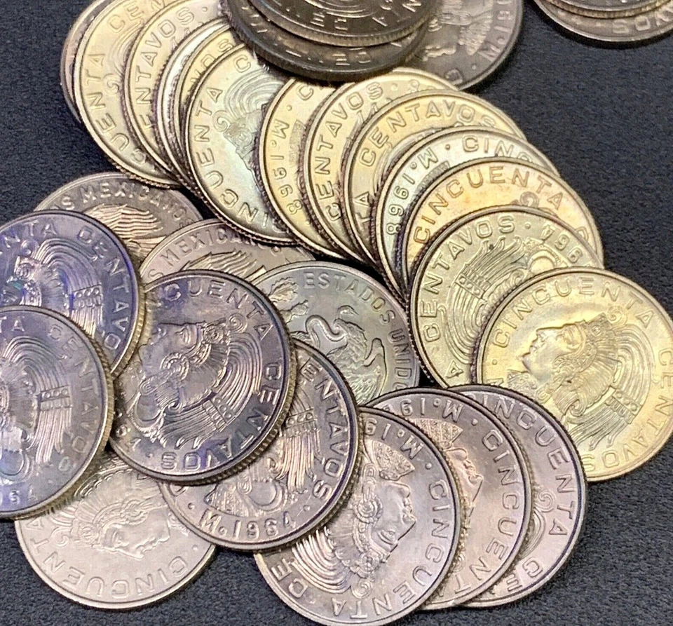 1968 🌞 México 50 centavos Chief Cuauhtémoc Coin 🌞 UNC / BU ✨KM 451 💎 - Imagem 1 de 1