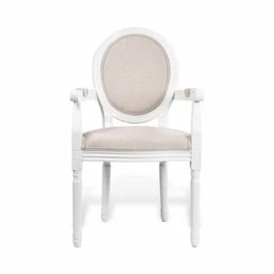 Set of 2 French Provincial Louis Style Upholstered Dining Armchair Kitchen Chair - Picture 1 of 12