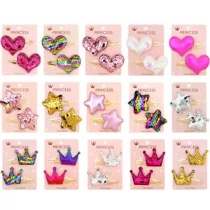 Adorable Colorful Baby Barrettes – Heart Clips – Star Clips – Crown Clips - Picture 1 of 12