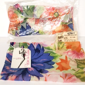 2 Avon Scarves Diane Von Furstenberg Scarves Spring Garden Chiffon Multi Floral - Picture 1 of 10