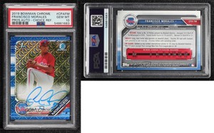 2019 Bowman Chrome Prospects HTA Choice Refractor Francisco Morales PSA 10 Auto