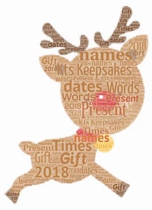 Word Art Imagen Regalo Personalizado Regalo Recuerdo Navidad Navidad Reno - Imagen 1 de 1