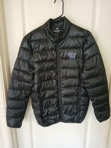 Washington Huskies UW Fanatics Puffer Jacket Womens Size Small XS Black - Picture 1 of 7