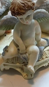 beautiful ceramic decorative candle holder with Angel Cupids candle holder - Picture 1 of 8