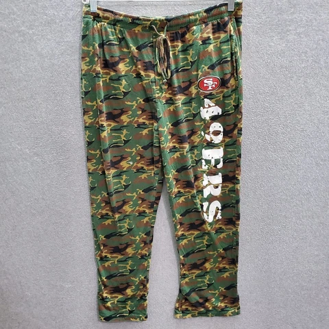 San Francisco 49ers Men Pajama Pants Medium Green Camo Team Logo READ Cover