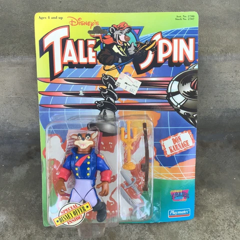 Vintage TALE SPIN Don Karnage 1991 Action Figure Disney Playmates NIP Cover