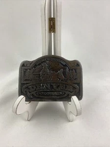 Hebilla de cinturón vintage Denver Colorado Gateway to the Rockies CDC Metalworks década de 1970 - Imagen 1 de 4