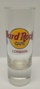 Bicchiere Vintage Hard Rock Cafe Shot Londra Inghilterra 4" Alto Logo Rosso FONDO SPESSO - Foto 1 di 7