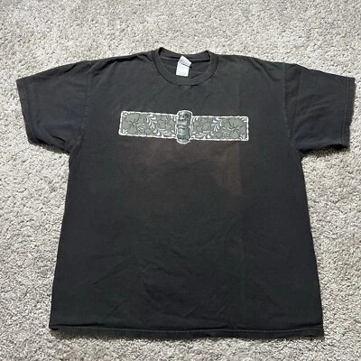 Camiseta Hawaiana Y2K Tiki Negra Tribal Grande Desteñida Surf Grunge Para Hombres Foto 1 de 4