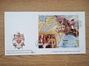 H.......GB Guernsey Major General Isaac Brock minisheet GB FDC 1996 - Picture 1 of 1