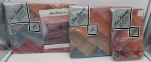 NOS Vtg Lady Pepperell Percale Twin Flat Fitted Sheets & 2 Cases 4th Dimention - Picture 1 of 9