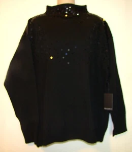 NUEVO Suéter Top Eloquii Para Mujer Plus Negro Tejido Lentejuelas Talla 18/20 A121 - Imagen 1 de 13