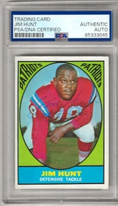 JIM LEE HUNT PSA DNA SIGNED 1967 TOPPS CARD AUTOGRAPH BOSTON PATRIOTS - Picture 1 of 1