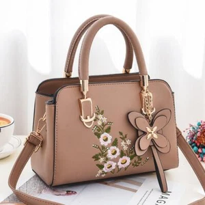 Women Solid Color Tote Large Capacity Handbag Luxury Shoulder Crossbody Bag - Picture 1 of 30