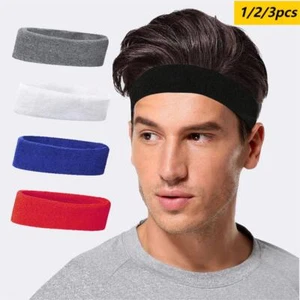 Women Men Sports Headband Yoga Gym Sweatband Hair Band Head Prevent Sweat Band - Picture 1 of 21