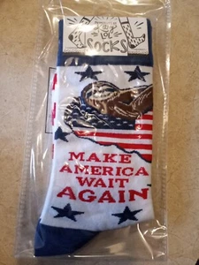 Make America Wait Again Sloth Socks - Primatives By Kathy LoL - Stars & Stripes - Picture 1 of 3