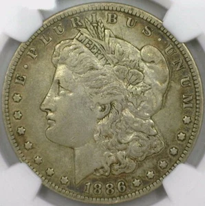 Dólar de plata O Morgan 1886 Top 100 VAM 1A1 BER Clash certificado NGC variedad muy buena - Imagen 1 de 4