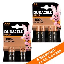 8 x Duracell Plus Batterien - 4 x AA LR6 Mignon & 4 x AAA LR03 Micro 1,5 V