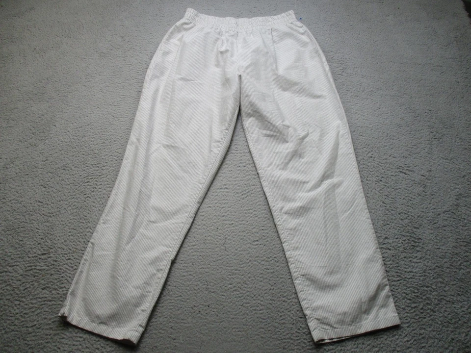 Pantalones Djerf Avenue Mujer XL Blanco Gris Rayas Algodón Orgánico Cintura Elástica Foto 1 de 4