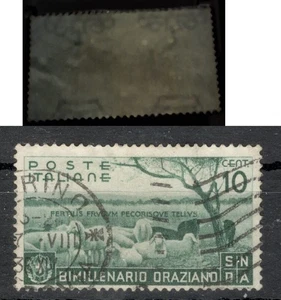 ITALY - USED STAMP, 10 c - ERROR - REVERSE WATERMARK - Mi.No. 547 - 1936. - Picture 1 of 3