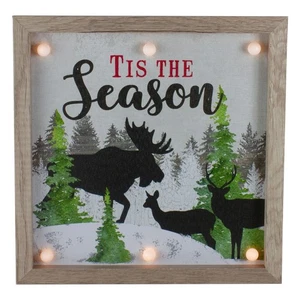 Northlight 12" Lighted Green and White Tis The Season Christmas Wall Decor - Picture 1 of 4