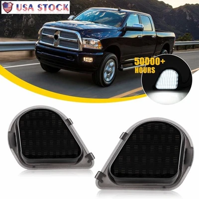 2PCS LED Side Mirror Puddle Light White For RAM 2500 3500 4500 5500 2011-2018 - Image 1 of 4