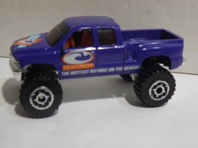 Camioneta pickup Chevrolet Silverado 1999 Matchbox púrpura 4 X 4 "Surfshop" Foto 1 de 3