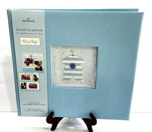 Álbum HALLMARK It’s a Boy Álbum de recortes instantáneo Libro de bebé azul 13,5" x 12,5" - Imagen 1 de 24