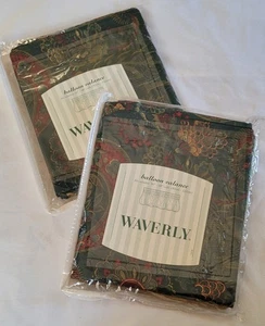 2 Stück Neu Waverly Hunter grün Paisley "Firestone" Chintz Ballon Volant 79x14" - Bild 1 von 10