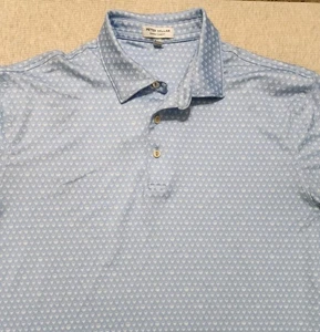 Camisa polo Peter Millar Summer Comfort para hombre mediana azul rendimiento estampado de calavera - Imagen 1 de 9