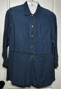 Vintage J. Jill Button Down Long Shirt Top- Women's Large - Picture 1 of 3